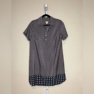 J. Crew Red and Black Geometric Mini Dress